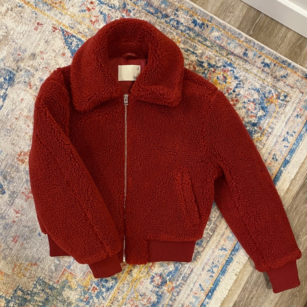 Oversized teddy zip up